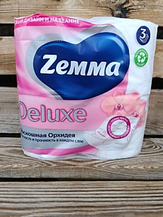 Туалетная бумага 3 слойная 4 штучная Zemma