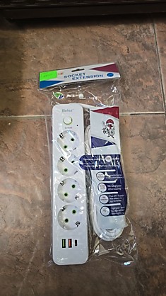 Удлинитель 5м 10а с кнопкой и USB 