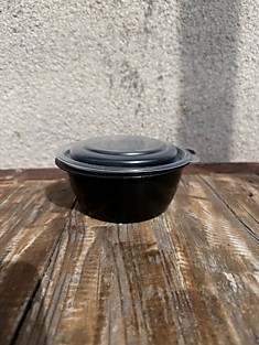 Миска одноразовая черная с крышкой 500мл