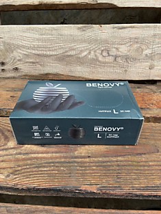 Перчатки Нитрил черные L (50 пар)