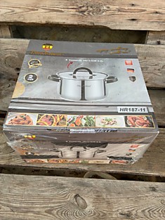 HR187-11. Кастрюля нержавеющая сталь 24х14.5/6.5 л.