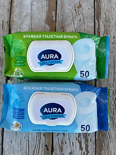 Влажная туалетная бумага “AURA” 50 шт
