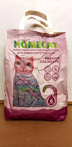 HomeCat наполнитель для кошачьего туалета (комкующийся) 6 л