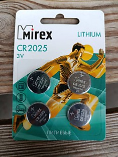 Батарейки литиевые СR2025 (3v) mirex